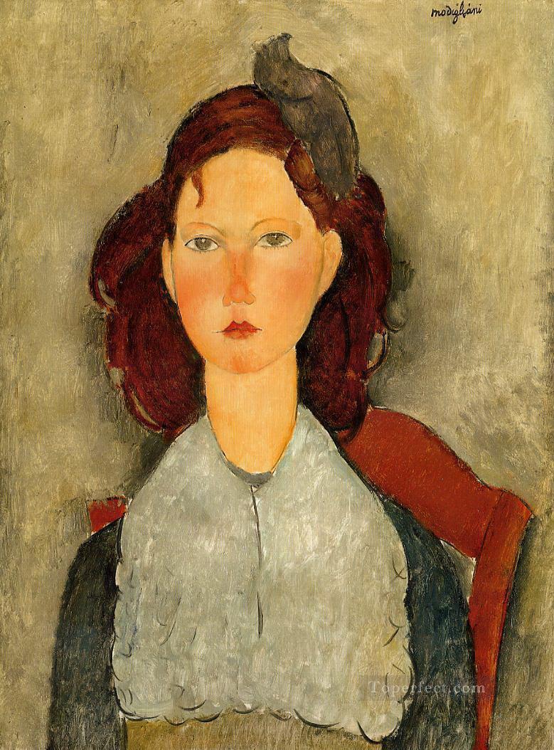 young girl seated 1918 Amedeo Modigliani Oil Paintings